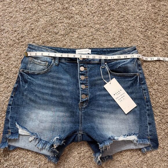 Risen Denim Button Fly Shorts - Picture 7 of 7